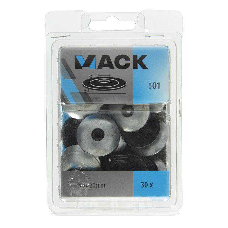 Mack 1019978 - bague d'étanchéité bitume galvanisé30 pcs 8 x 30 mm | 5 pièces