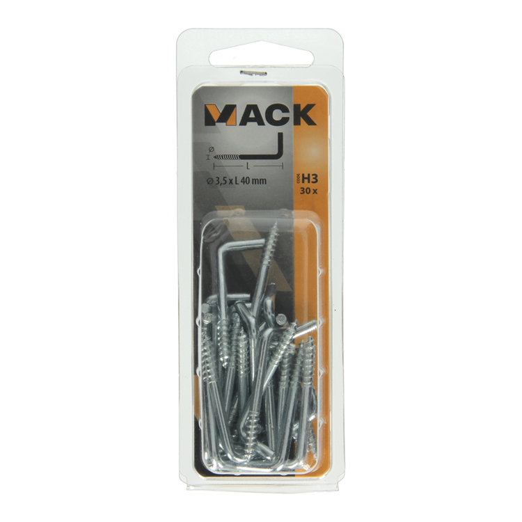 Mack 1018144 - vis à pouce en acier galvanisé 30 pcs 3,5 x 40 mm | 5 pièces