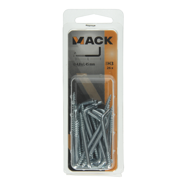 Mack 1018145 - vis à pouce en acier galvanisé 26 pcs 4,0 x 45 mm | 5 pièces