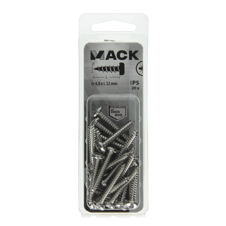 Mack 1020016 - vis autotaraudeuse culasse a2 20 pcs 4,8 x 32 mm | 5 pièces