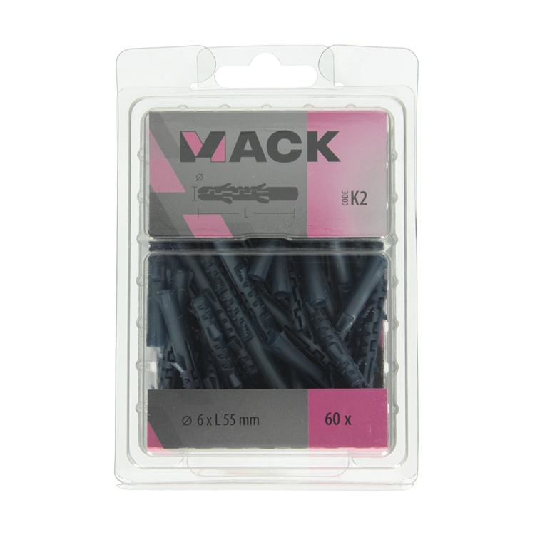 Mack 1020027 - bouchon à expansion longue en polyéthylène 60 pcs 6 x 55 mm | 3 pièces