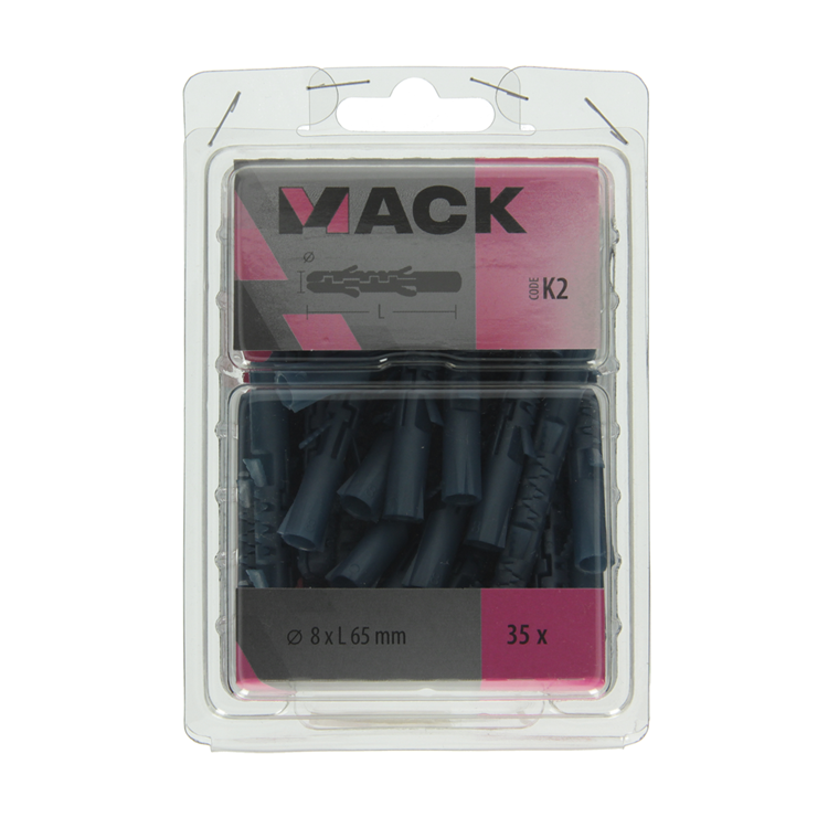 Mack 1020028 - bouchon à expansion longue en polyéthylène 35 pcs 8 x 65 mm | 3 pièces