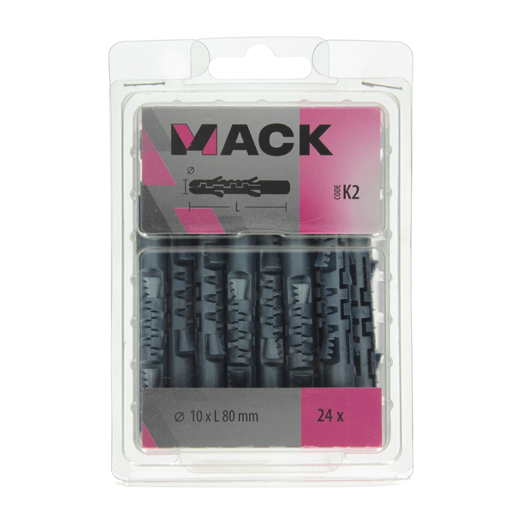 Mack 1020029 - bouchon à expansion longue en polyéthylène 24 pcs 10 x 80 mm | 3 pièces