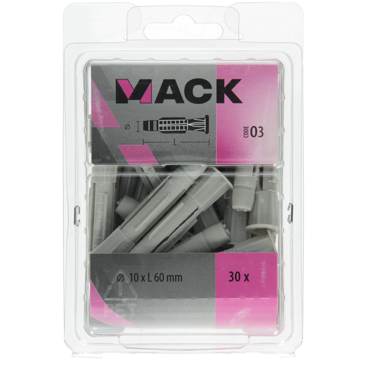 Mack 1018160 - bouchon universel + collier polyéthylène30 pcs 10 x 60 mm | 5 pièces