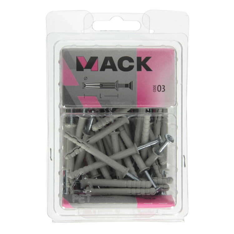 Mack 1018163 - bouchon à clous en nylon polyamide 40 pièces 5 x 50 mm | 3 pièces