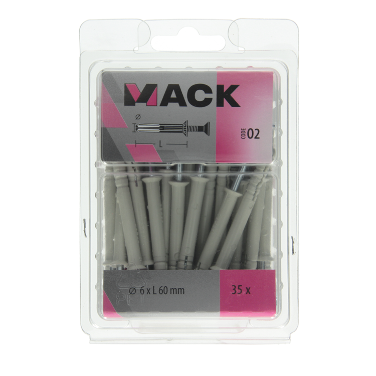 Mack 1018165 - bouchon à clous en nylon polyamide 35 pièces 6 x 60 mm | 3 pièces