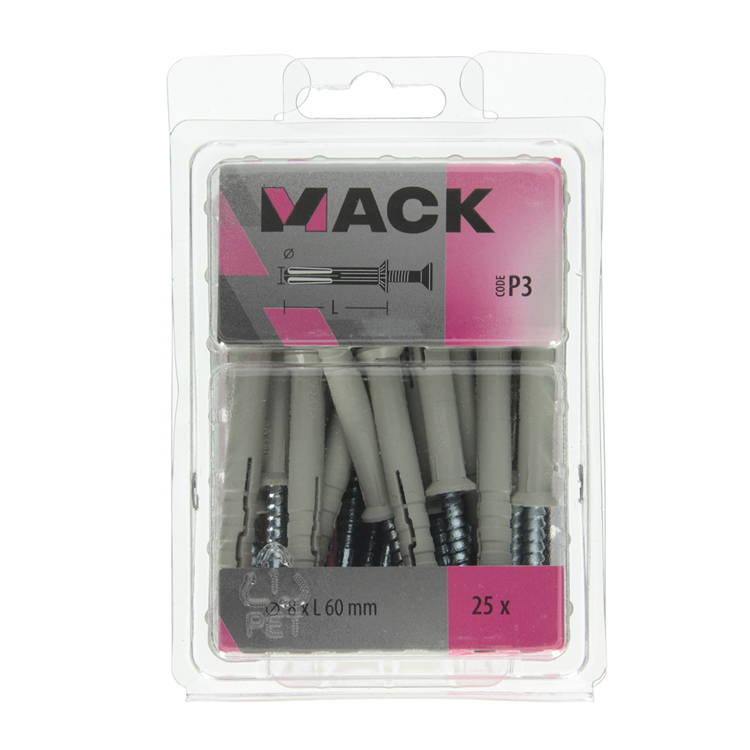 Mack 1018167 - bouchon à clous en nylon polyamide 25 pièces 8 x 60 mm | 3 pièces