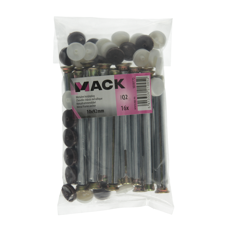 Mack 1018170 - cheville pour cadre métallique en acier galvanisé 16 pièces 10 x 90 mm | 5 pièces