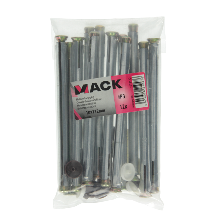 Mack 1018172 - cheville pour cadre métallique en acier galvanisé 12 pièces 10 x 130 mm | 5 pièces