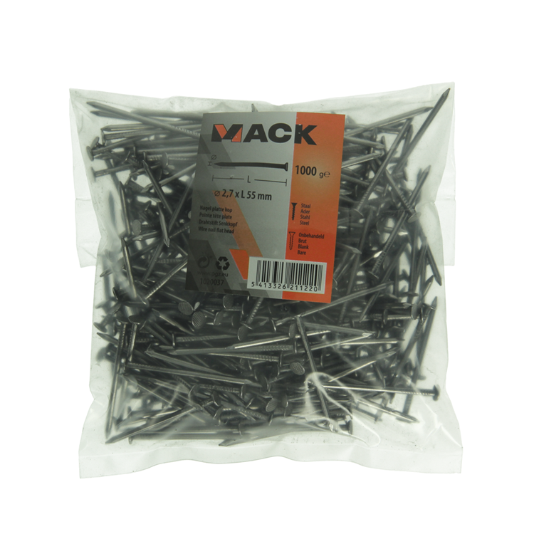 Mack 1020037 - clou tête plate 1000 gr 2,7 x 55 mm | 10 pièces