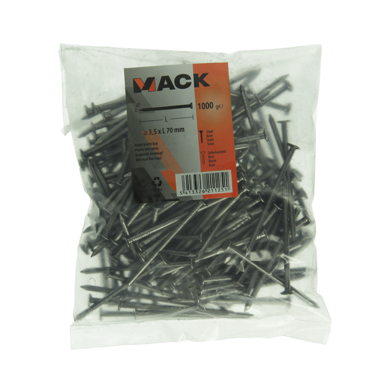 Mack 1020040 - clou tête plate 1000 gr 3,5 x 70 mm | 10 pièces