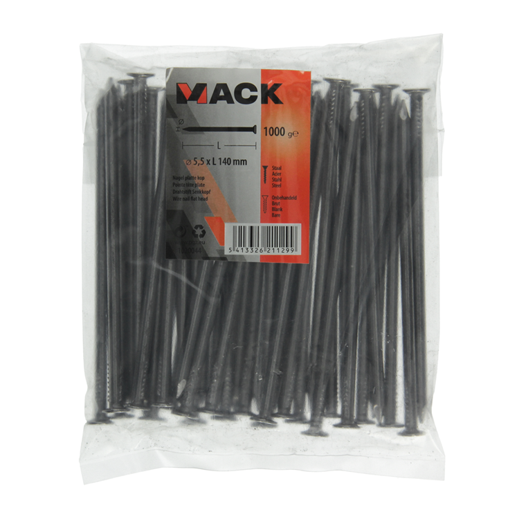 Mack 1020044 - clou tête plate 1000 gr 5,5 x 140 mm | 10 pièces