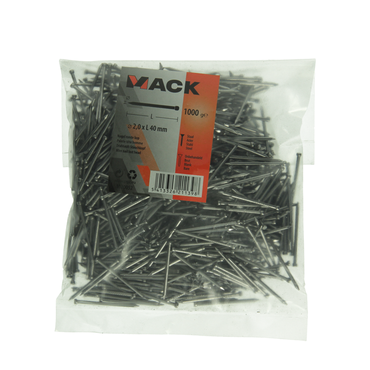 Mack 1020052 - clou tête ronde 1000 gr 2,0 x 40 mm | 10 pièces