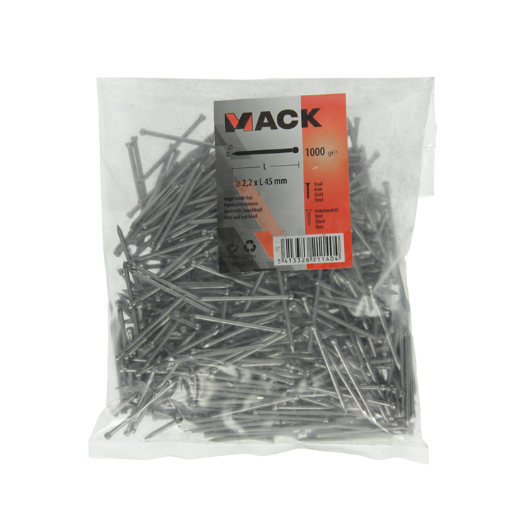 Mack 1020053 - clou tête ronde 1000 gr 2,2 x 45 mm | 10 pièces