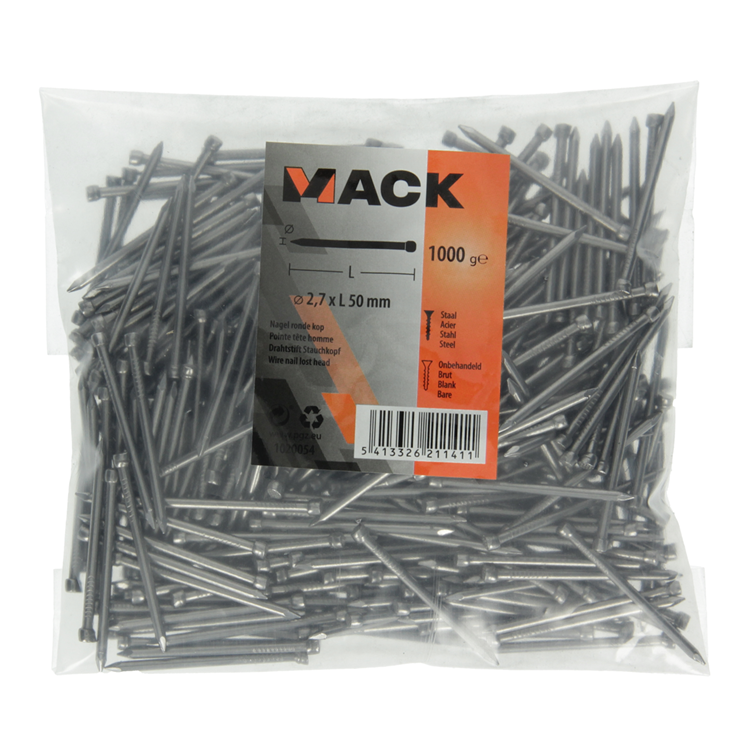Mack 1020054 - clou tête ronde 1000 gr 2,7 x 50 mm | 10 pièces