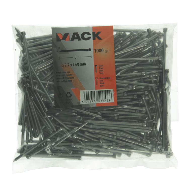 Mack 1020055 - clou tête ronde 1000 gr 2,7 x 60 mm | 10 pièces