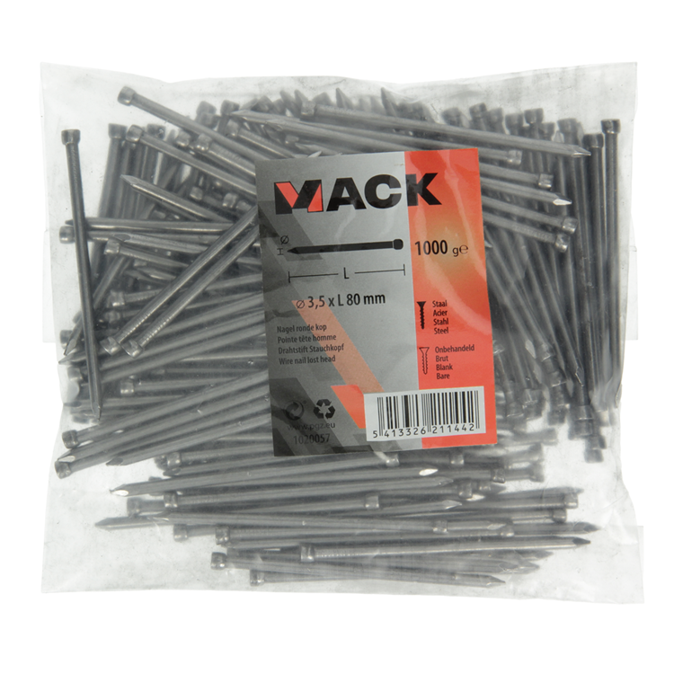 Mack 1020057 - clou tête ronde 1000 gr 3,5 x 80 mm | 10 pièces