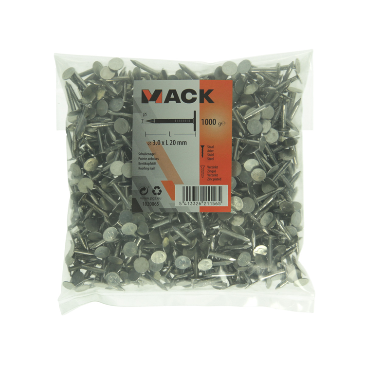 Mack 1020065 - clou de schiste galvanisé 1000 gr 3,0 x 20 mm | 10 pièces