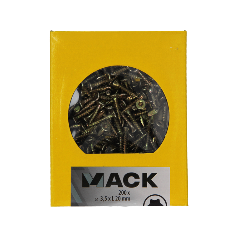 Mack 1020129 - vis pour panneaux d'aggloméré vz kp-autotaraudeusegvz 200pcs 3,5 x 20 mm | 5 pièces