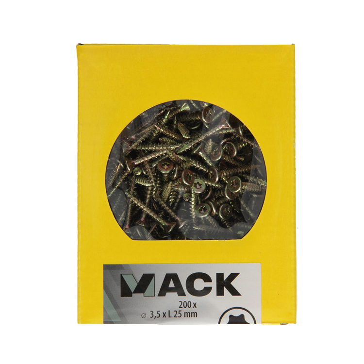 Mack 1020130 - vis pour panneaux d'aggloméré vz kp-autotaraudeusegvz 200pcs 3,5 x 25 mm | 5 pièces