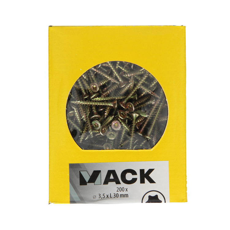 Mack 1020131 - vis pour panneaux d'aggloméré vz kp-self-lockinggvz 200pcs 3,5 x 30 mm | 5 pièces