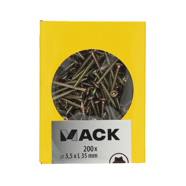 Mack 1020132 - vis pour panneaux d'aggloméré vz kp-autobloquantgvz 200pcs 3,5 x 35 mm | 5 pièces