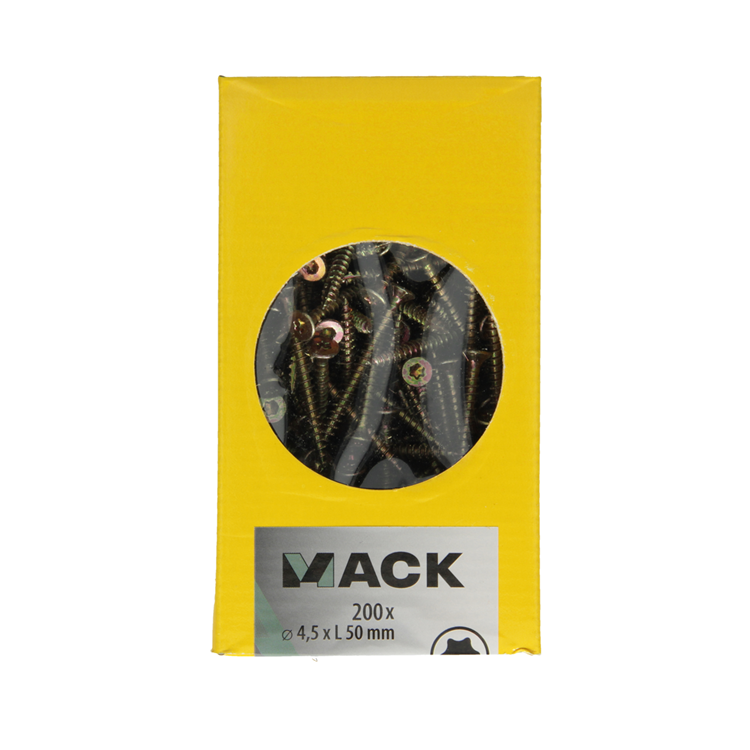 Mack 1020147 - vis pour panneaux d'aggloméré vz kp-self-lockinggvz 200pcs 4,5 x 50 mm | 2 pièces
