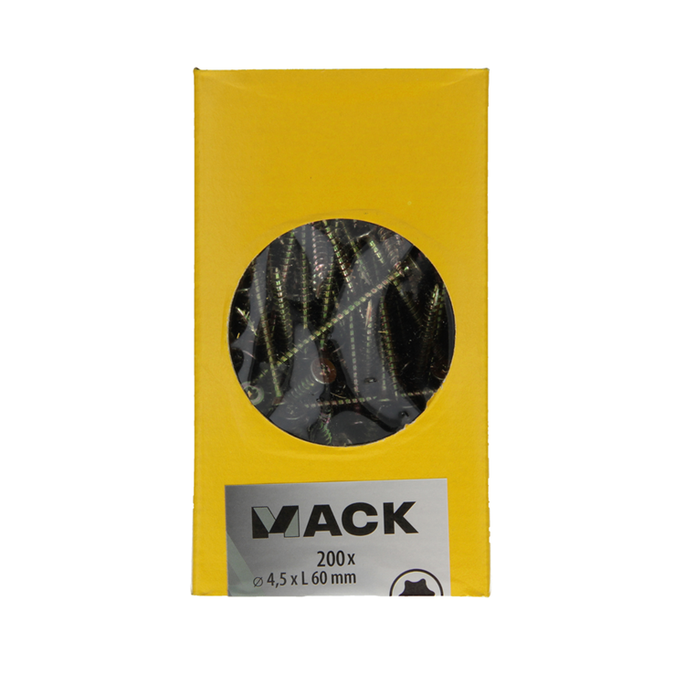 Mack 1020148 - vis pour panneaux d'aggloméré vz kp-autobloquantgvz 200pcs 4,5 x 60 mm | 2 pièces