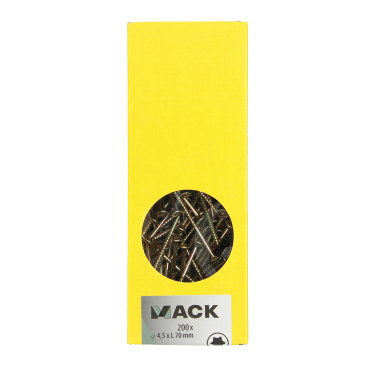 Mack 1020149 - vis pour panneaux d'aggloméré vz kp-autobloquantgvz 200pcs 4,5 x 70 mm | 2 pièces