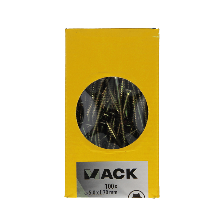 Mack 1020154 - vis pour panneaux d'aggloméré vz kp-self-lockinggvz 100pcs 5,0 x 70 mm | 3 pièces
