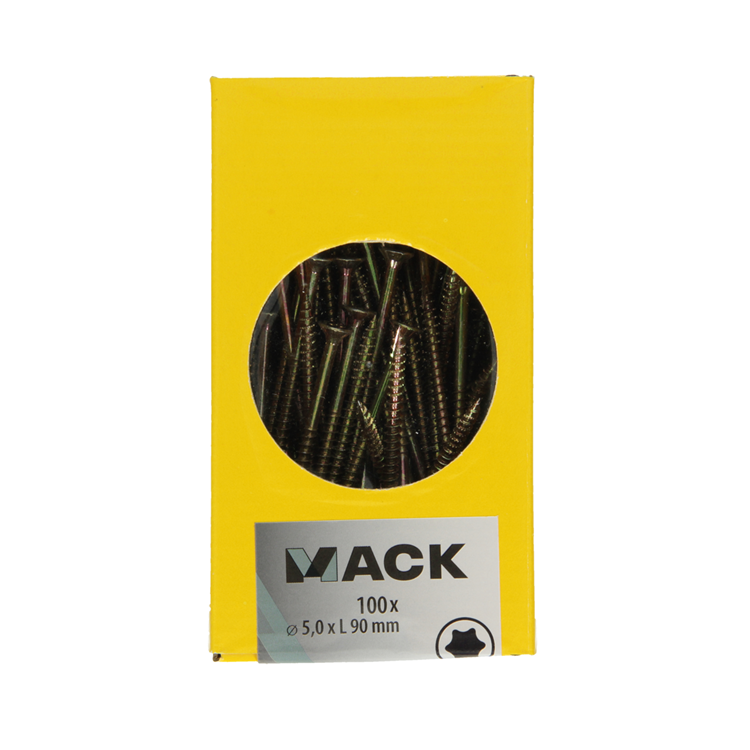 Mack 1020156 - vis pour panneaux d'aggloméré vz kp-self-lockinggvz 100pcs 5,0 x 90 mm | 2 pièces