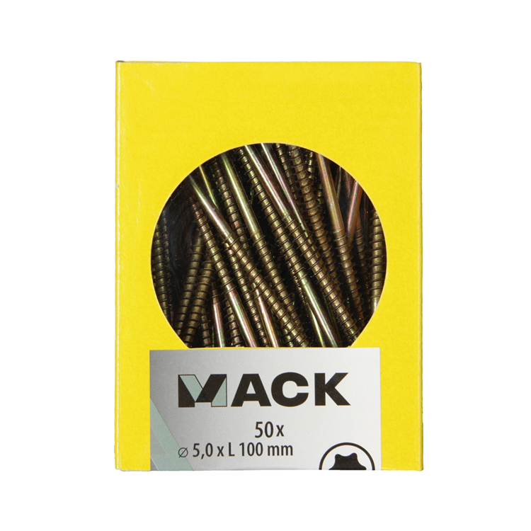 Mack 1020157 - vis pour panneaux d'aggloméré vz kp-self-lockinggvz 50 pcs 5,0 x 100 mm | 5 pièces