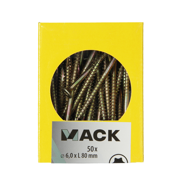 Mack 1020158 - vis pour panneaux d'aggloméré vz kp-self-lockinggvz 50 pcs 6,0 x 80 mm | 5 pièces