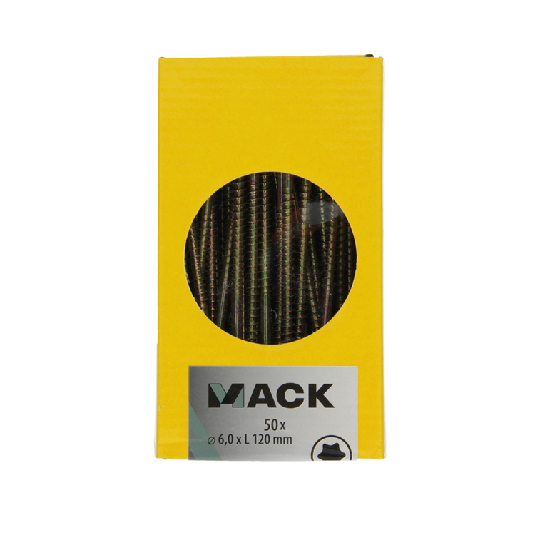 Mack 1020160 - vis pour panneaux d'aggloméré vz kp-self-lockinggvz 50 pcs 6,0 x 120 mm | 3 pièces