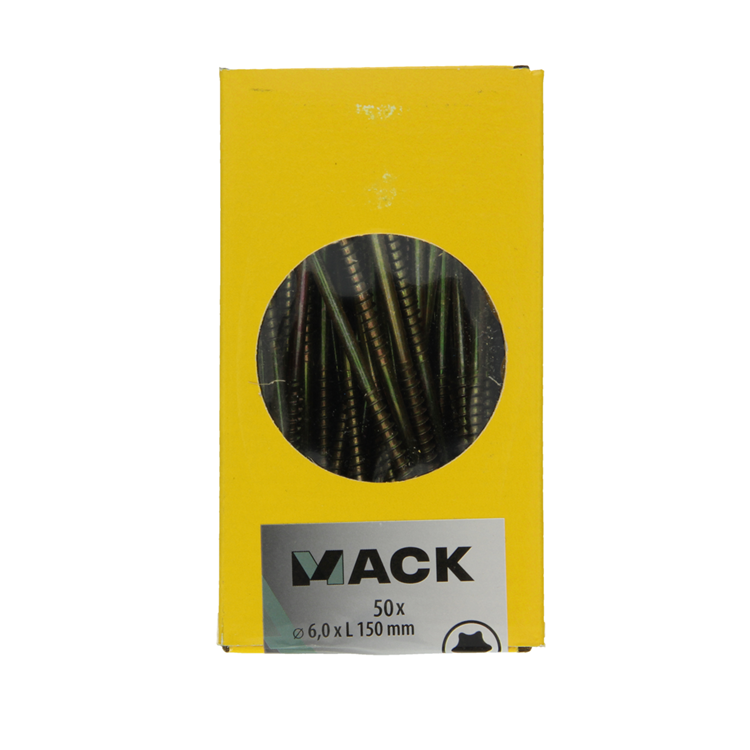 Mack 1020161 - vis pour panneaux d'aggloméré vz kp-self-lockinggvz 50 pcs 6,0 x 150 mm | 2 pièces