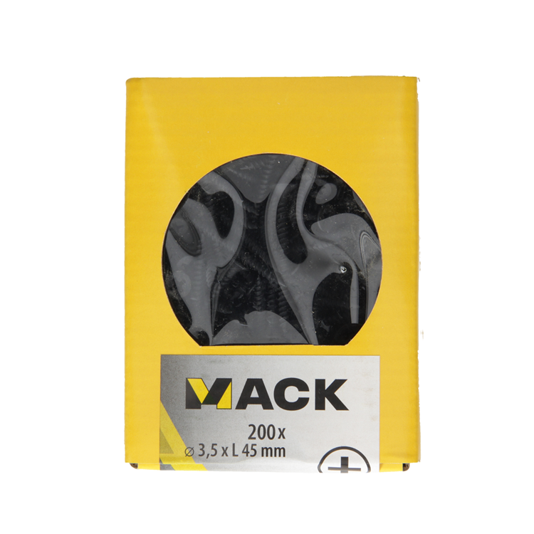 Mack 1020164 - vis pour plaques de plâtre phosphatée noire. 200 pièces 3,5 x 45 mm | 5 pièces