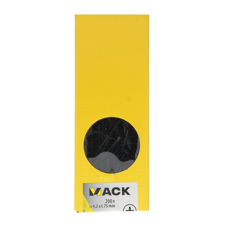 Mack 1020167 - vis pour plaques de plâtre phosphatée noire. 200 pièces 4,2 x 75 mm | 1 pièce