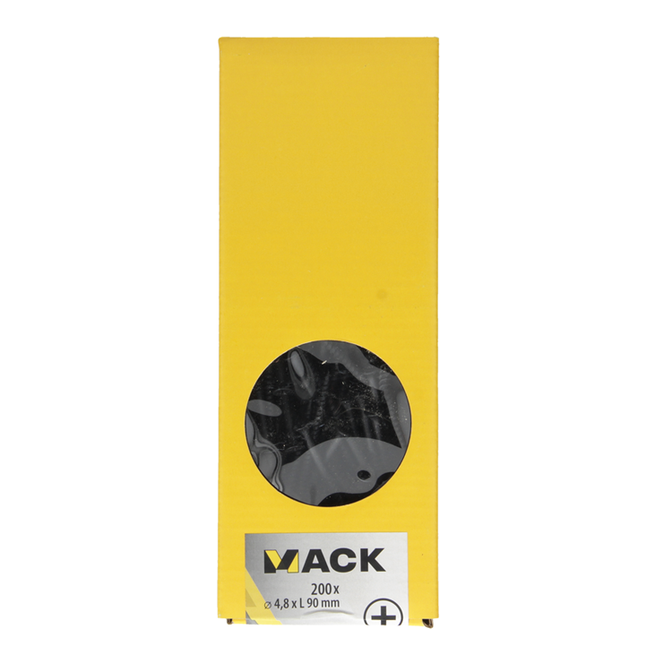 Mack 1020168 - vis pour plaques de plâtre phosphatée noire. 200 pièces 4,8 x 90 mm | 1 pièce