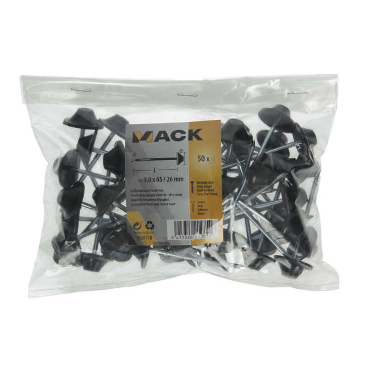 Mack 1020170 - clou en tôle ondulée 50 pcs 3,0x65 26mm | 5 pièces