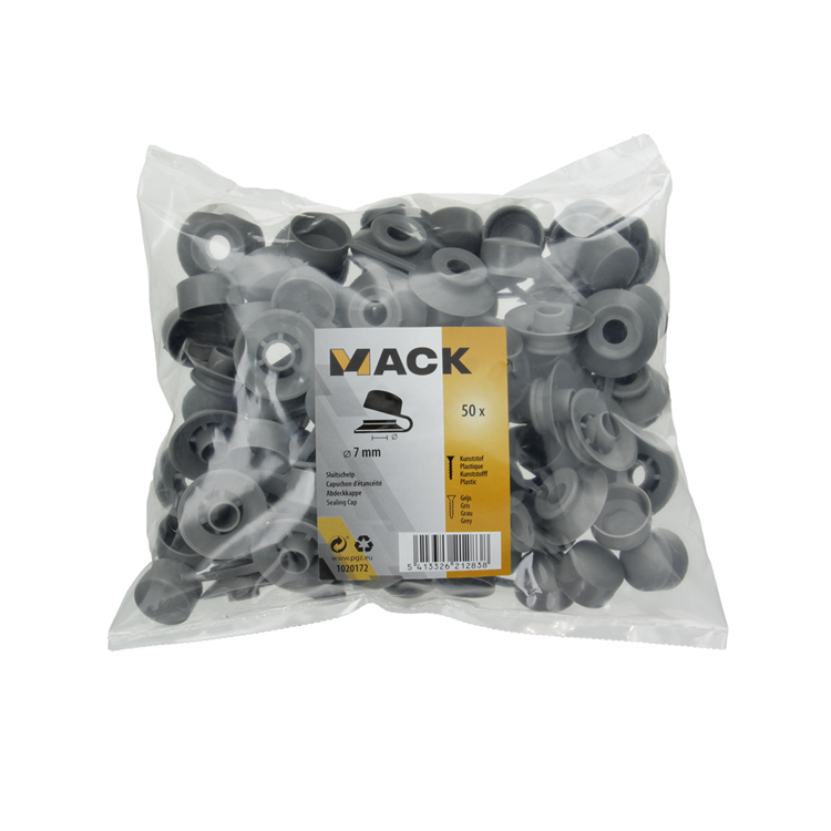 Mack 1020172 - coque de fermeture gris 50 pcs. 7mm | 5 pièces