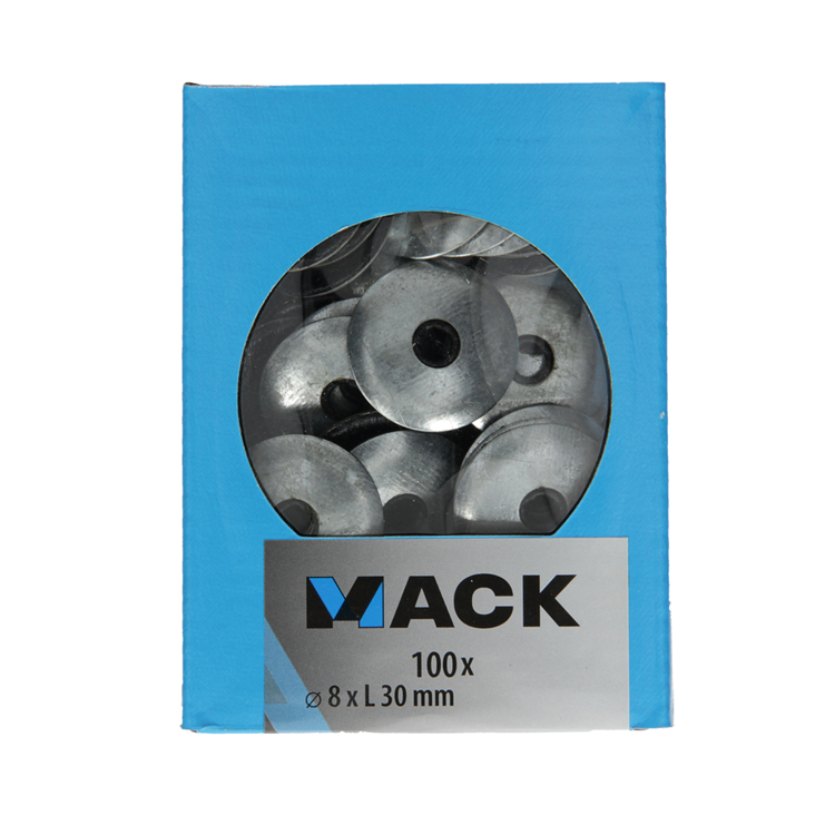 Mack 1020225 - bague d'étanchéité bitume galvanisé100 pcs 8,0 x 30 mm | 5 pièces