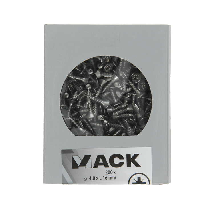Mack 1020230 - vis pour panneaux d'aggloméré tête VZ acier inoxydable a2 200 pcs 4,0 x 16 mm | 2 pièces