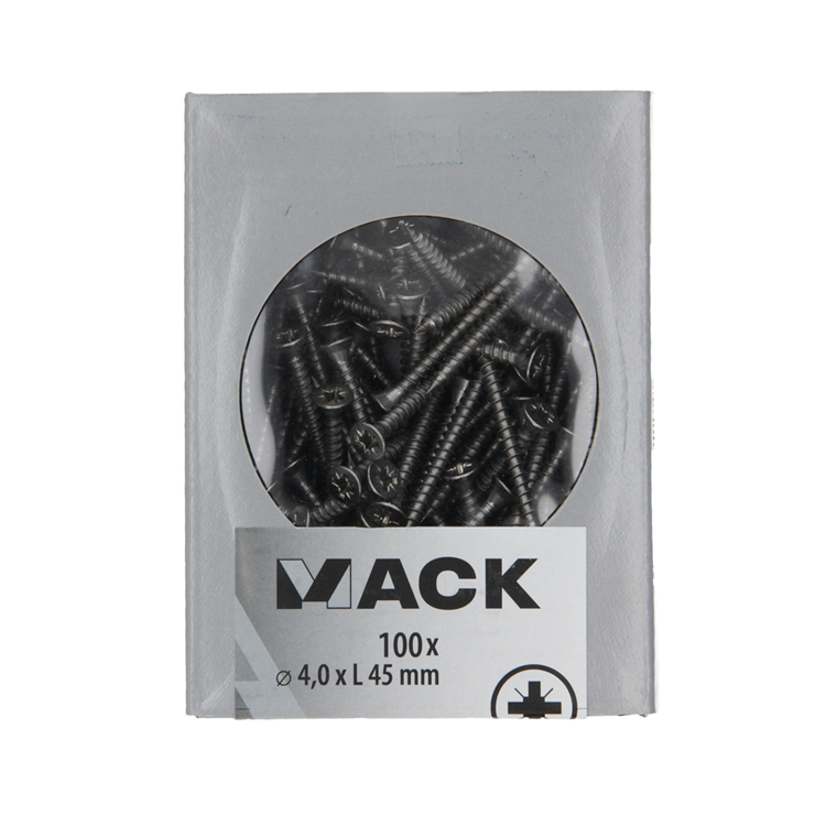 Mack 1020236 - vis pour panneaux d'aggloméré tête VZ acier inoxydable a2 100 pcs 4,0 x 45 mm | 2 pièces
