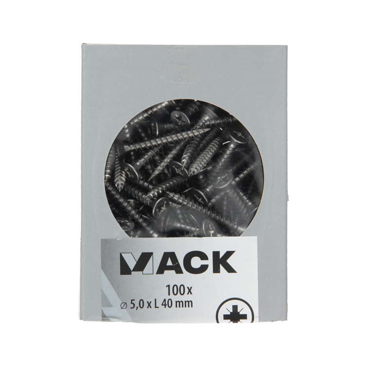 Mack 1020244 - vis pour panneaux d'aggloméré tête VZ acier inoxydable a2 100 pcs 5,0 x 40 mm | 2 pièces