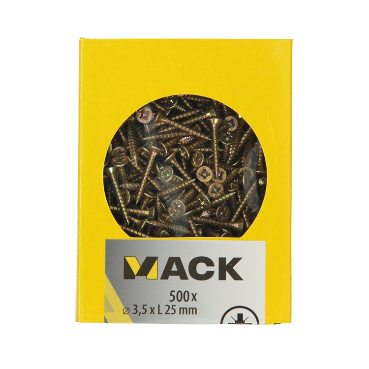 Mack 1020254 - vis pour panneaux d'aggloméré tête VZ GVZ 500 pcs 3,5 x 25 mm | 5 pièces