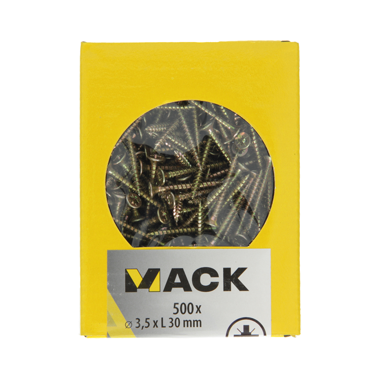 Mack 1020255 - vis pour panneaux d'aggloméré tête VZ GVZ 500 pcs 3,5 x 30 mm | 5 pièces