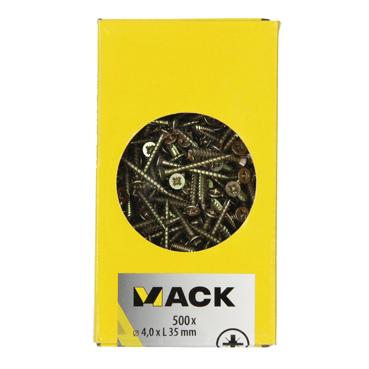 Mack 1020261 - vis pour panneaux d'aggloméré tête vz gvz 500 pièces 4,0 x 35 mm | 2 pièces