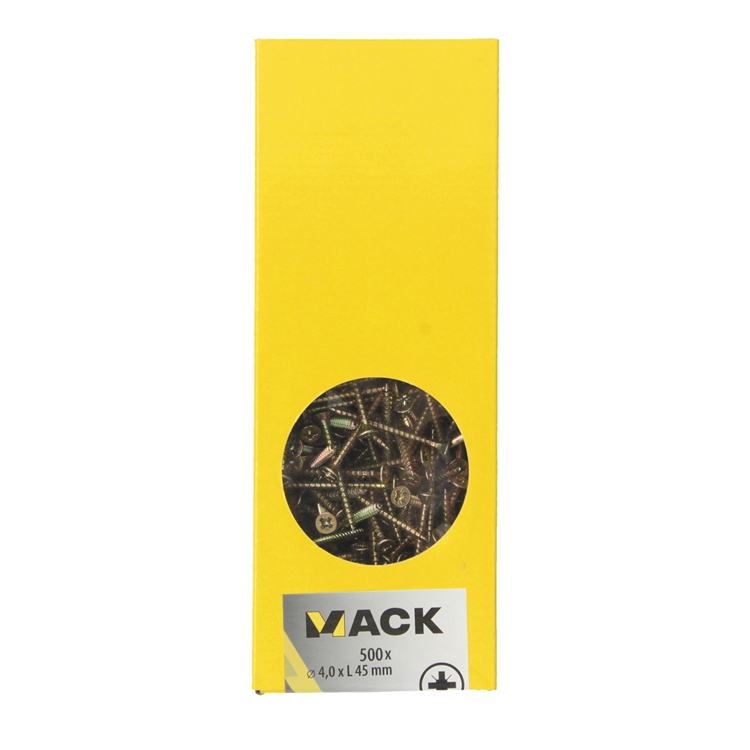 Mack 1020263 - vis pour panneaux d'aggloméré tête VZ GVZ 500 pcs 4,0 x 45 mm | 1 pièce