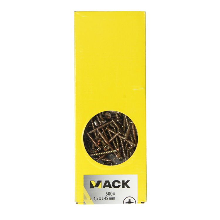 Mack 1020266 - vis pour panneaux d'aggloméré tête vz gvz 500 pcs 4,5 x 45 mm | 1 pièce