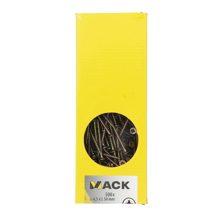 Mack 1020267 - vis pour panneaux d'aggloméré tête vz gvz 500 pcs 4,5 x 50 mm | 2 pièces